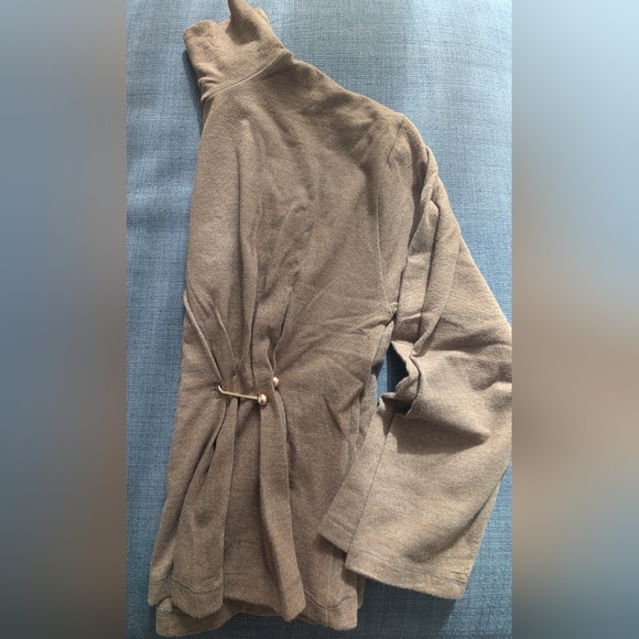 ✨2/$50✨NWT Zara Soft Cowl Neck Top In Taupe Brown - Picture 11 of 12